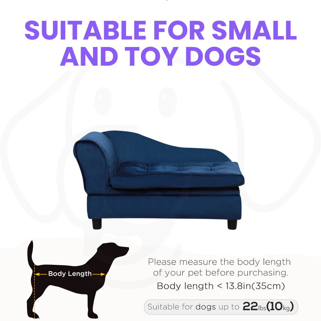 Blue Luxury Small Dog Sofa Bed with Hidden Storage Luxury Small Dog Bed With Hidden Storage