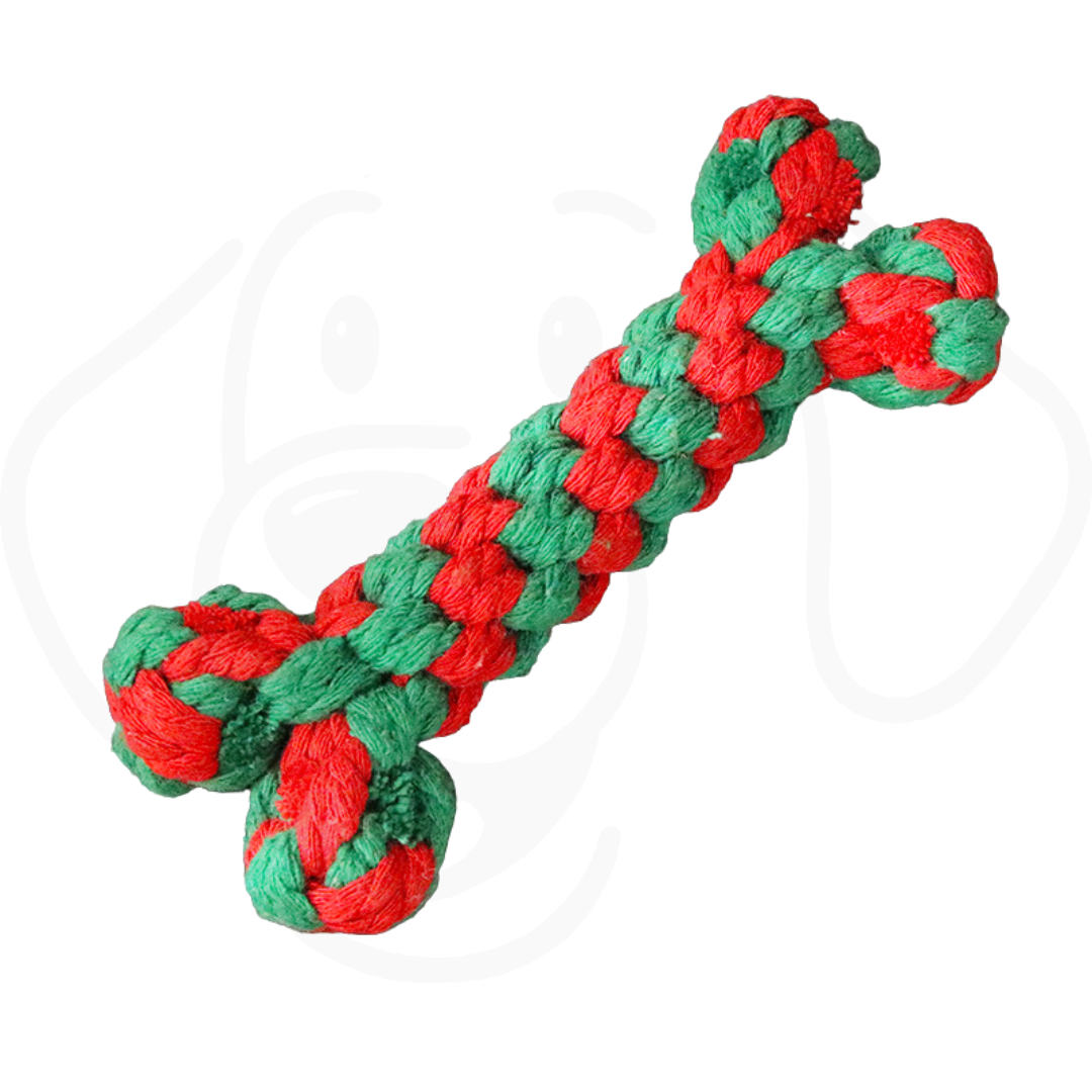 Christmas Pet Cotton Rope Cane Toy Set – Bite-Resistant Molar Rope Toys for Small & Medium Dogs