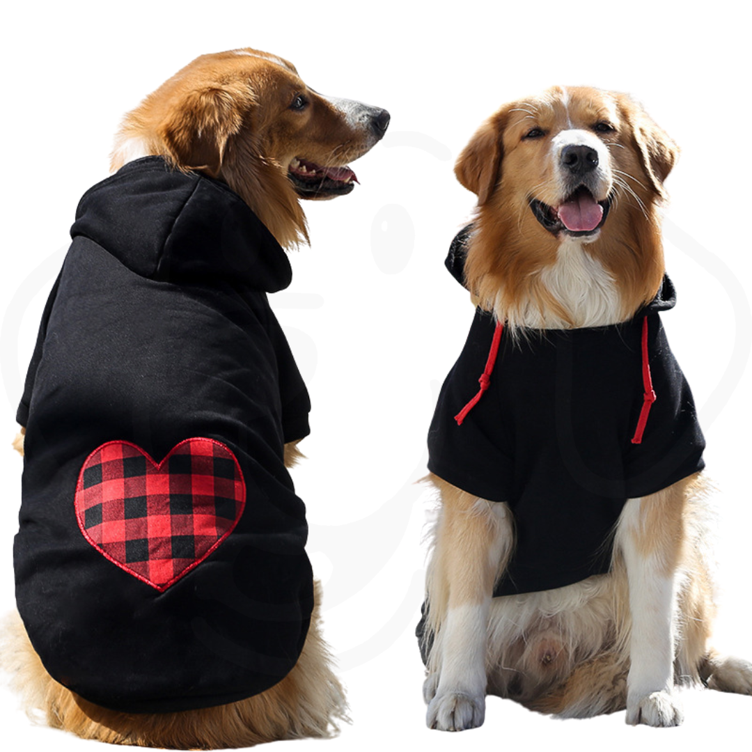 Autumn And Winter Small Medium And Large Dogs Love Plaid Dog Hoodie