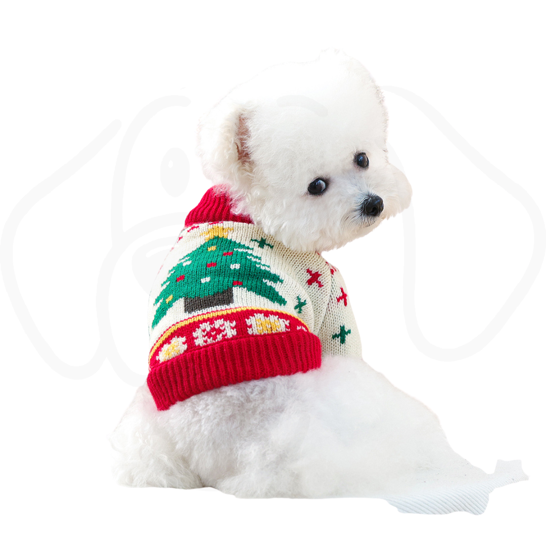 Cute Casual Fashion Green Christmas Tree Dog Sweater