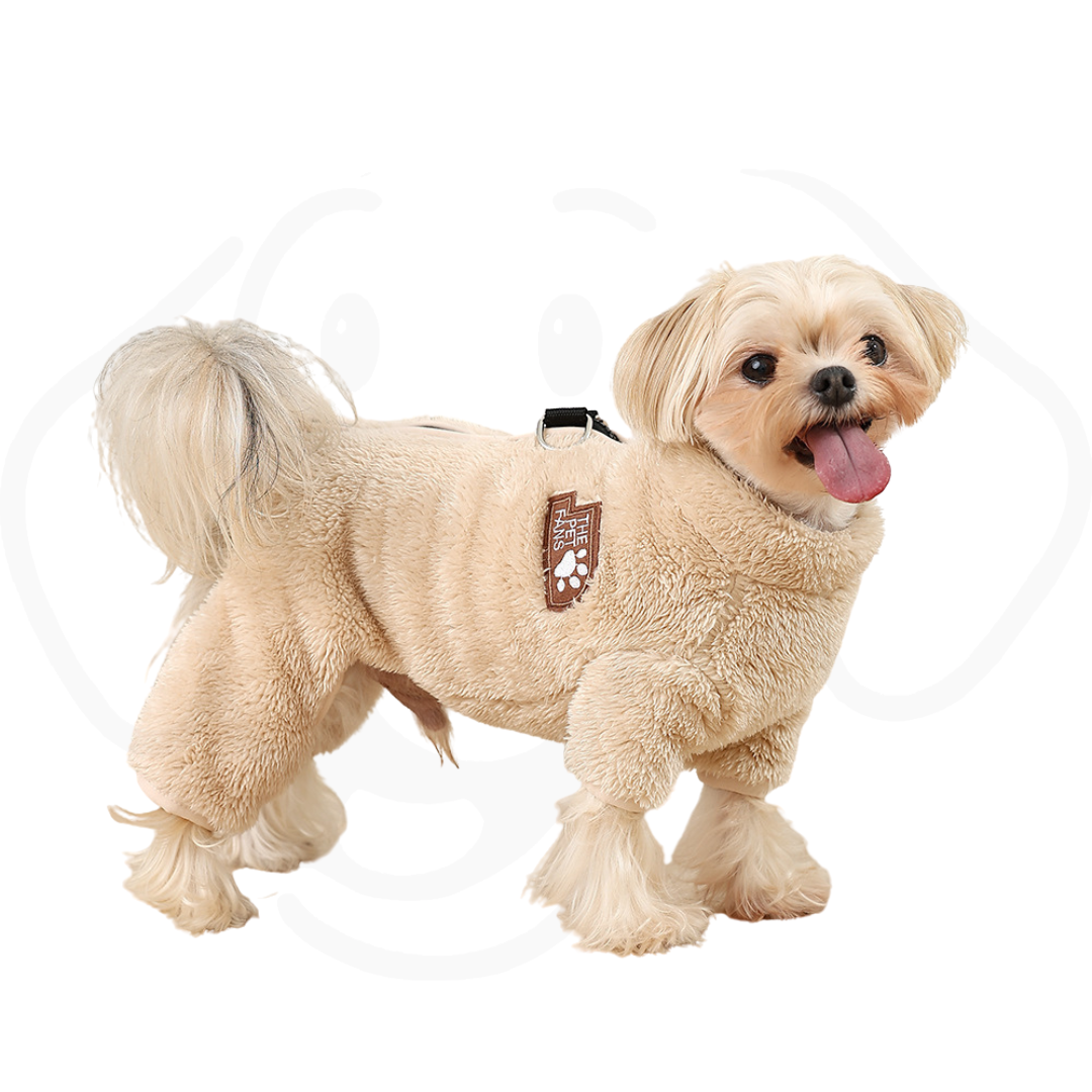 Simple & Warm Double-Sided Plush Pet Jumpsuit | Cozy Polyester Dog & Cat Outfit