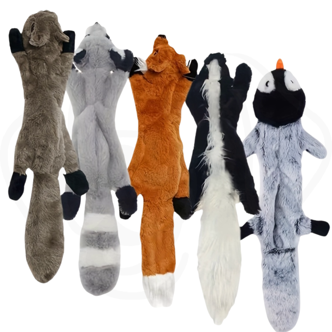 5 Pack Dog Squeaky Toys – No Stuffing Plush Crinkle Dog Chew Toys for Medium & Large Dogs