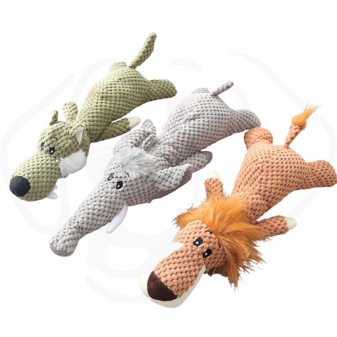 Plush Cartoon Puppy Dog Toy – Squeaky Chew & Cuddle Toy for Any Size Dogs