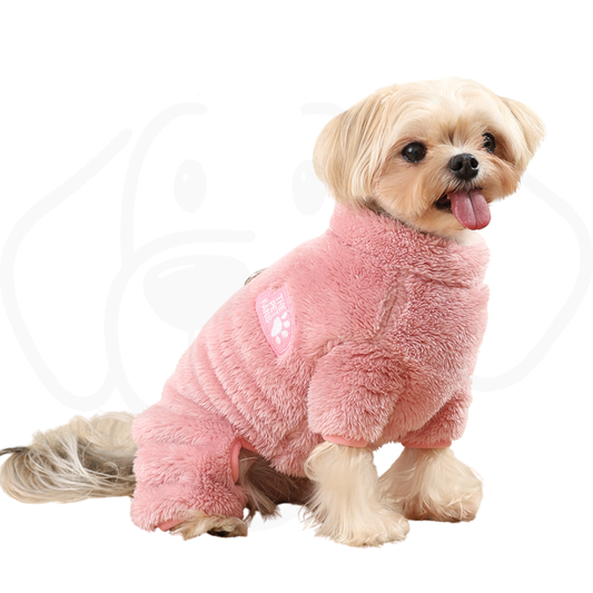 Simple & Warm Double-Sided Plush Pet Jumpsuit | Cozy Polyester Dog & Cat Outfit