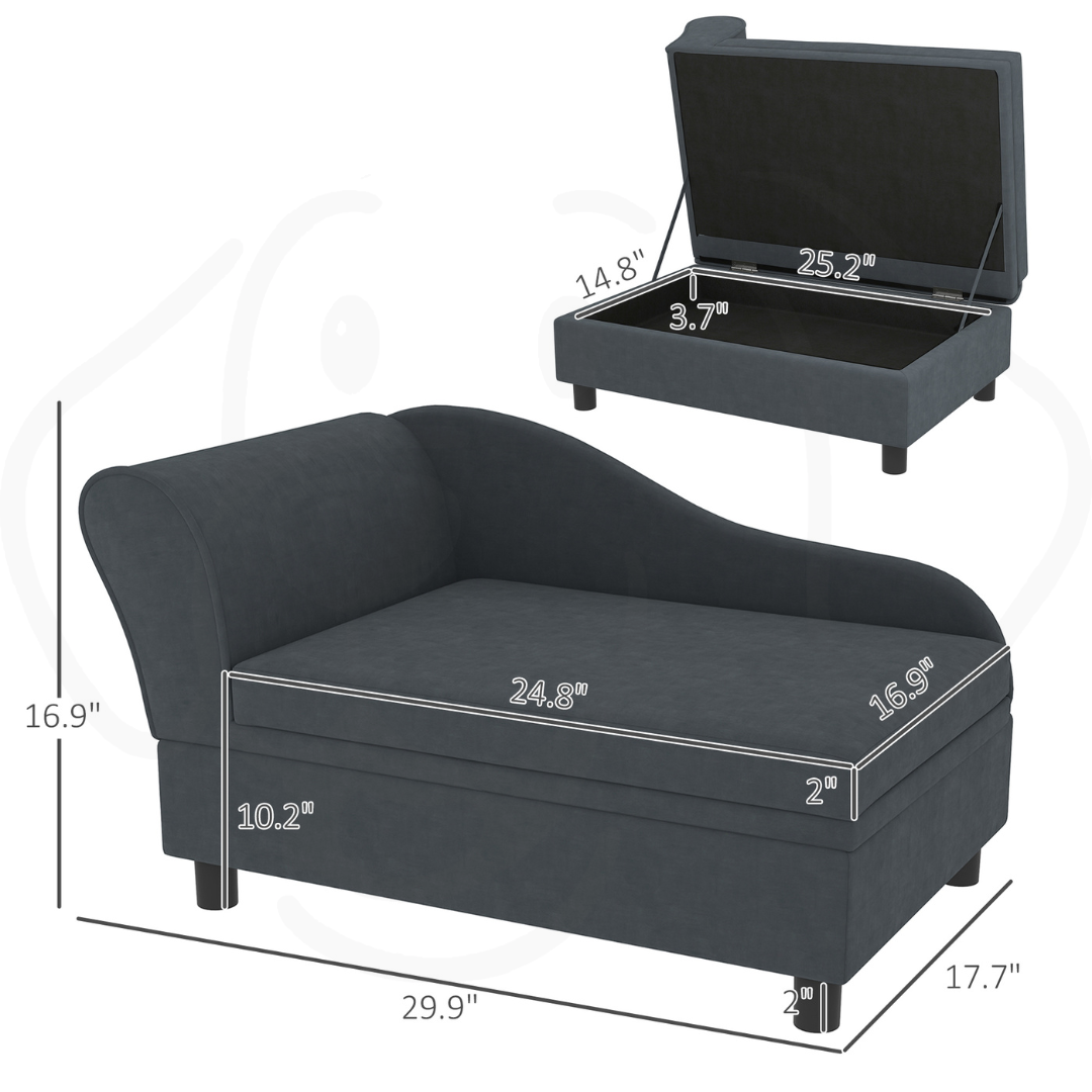 Grey Luxury Small Dog Sofa Bed with Hidden Storage Luxury Small Dog Bed With Hidden Storage