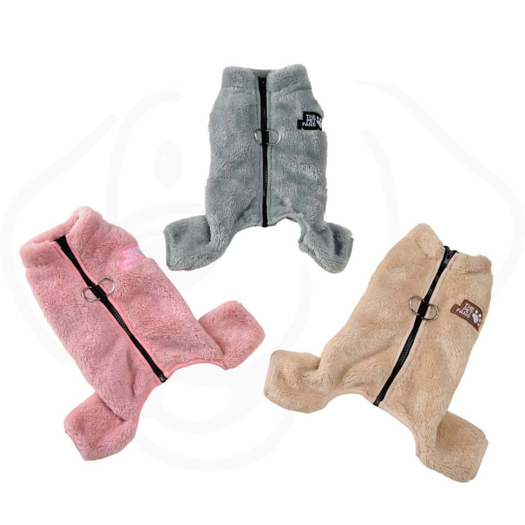 Simple & Warm Double-Sided Plush Pet Jumpsuit | Cozy Polyester Dog & Cat Outfit