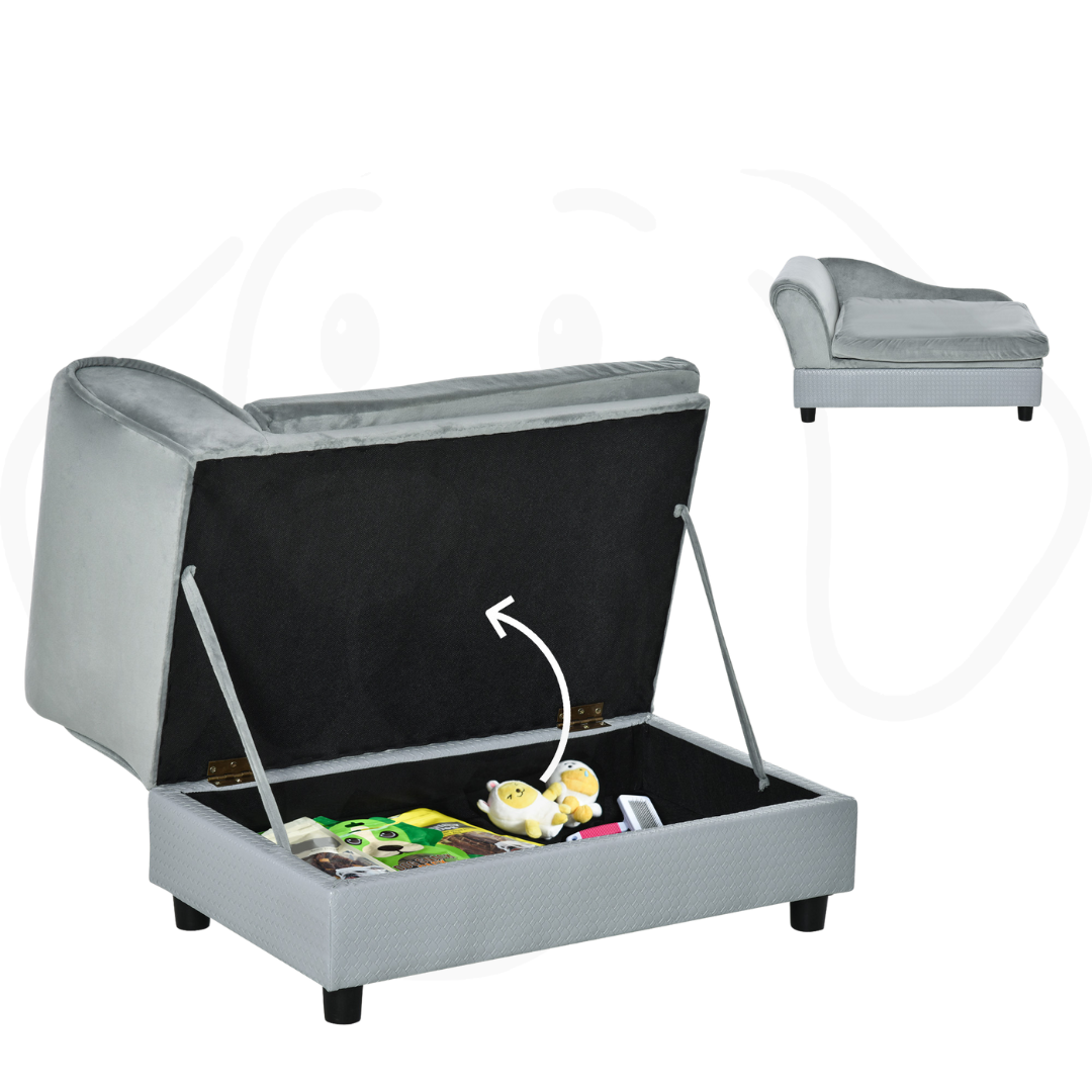 Grey Luxury Small Dog Sofa Bed with Hidden Storage Luxury Small Dog Bed With Hidden Storage