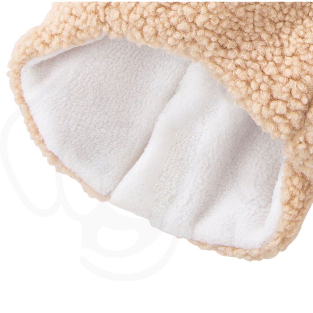 Wake Me In The Spring™ Squirrel Patch Pet Fleece Jacket | Color-Block Dog Coat With Leash Ring & Pockets