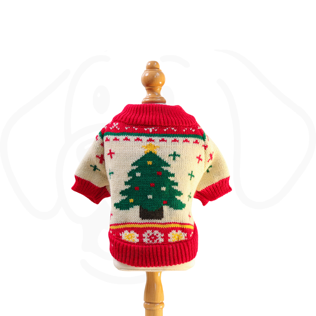 Cute Casual Fashion Green Christmas Tree Dog Sweater