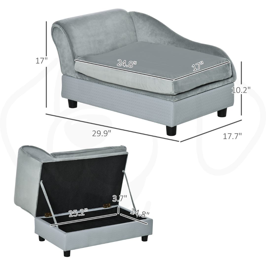 Grey Luxury Small Dog Sofa Bed with Hidden Storage Luxury Small Dog Bed With Hidden Storage