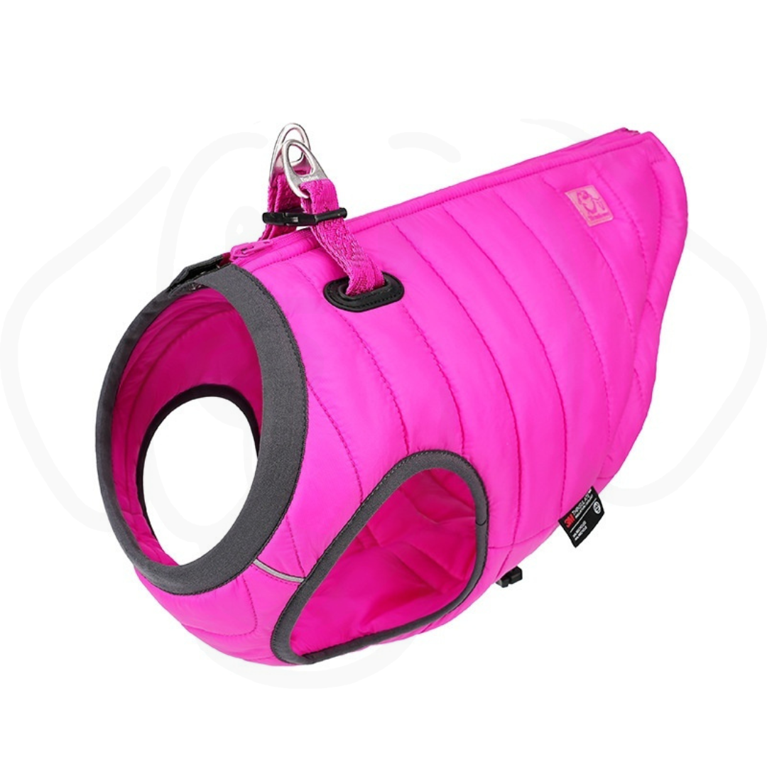 Puffy Winter Dog Vest | Down Cotton-Padded Jacket with Rotating Buckle & Zipper