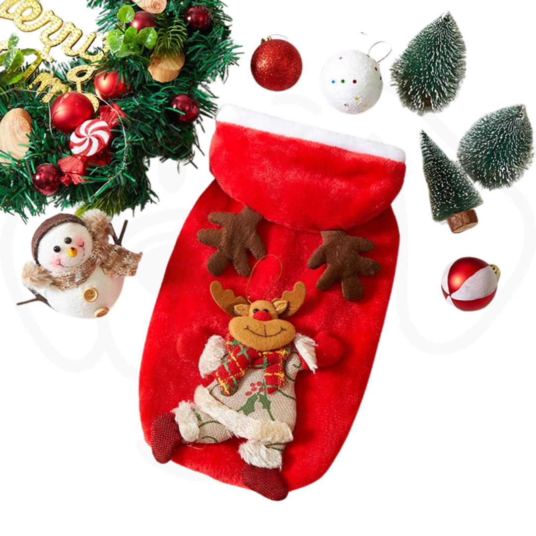Christmas Dog Hoodie Selection with, Snowman, Reindeer, Santa, and Bears