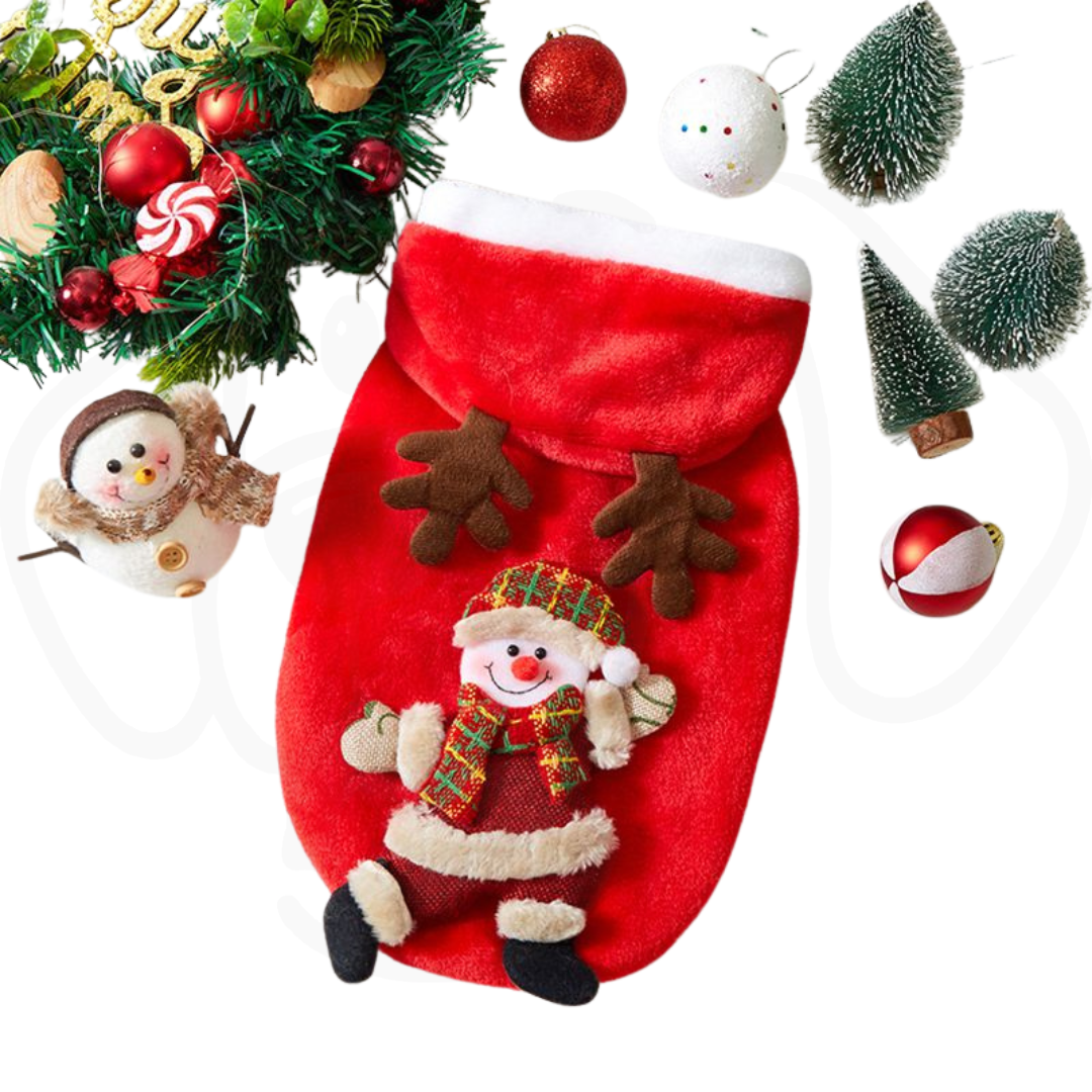 Christmas Dog Hoodie Selection with, Snowman, Reindeer, Santa, and Bears